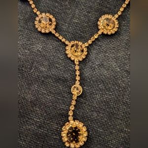 Gold plated necklace with tourmaline stones